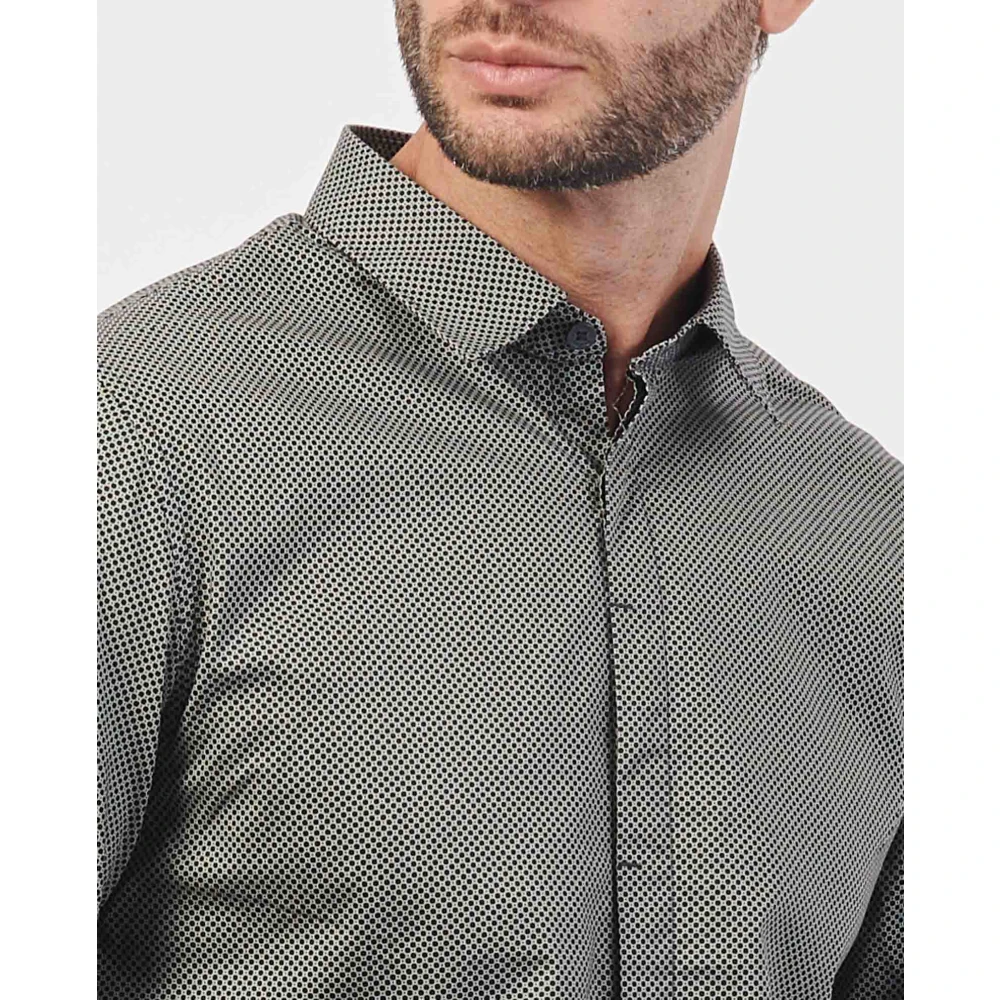 Armani Exchange Slim Fit Overhemd Popeline Logo Blue Heren