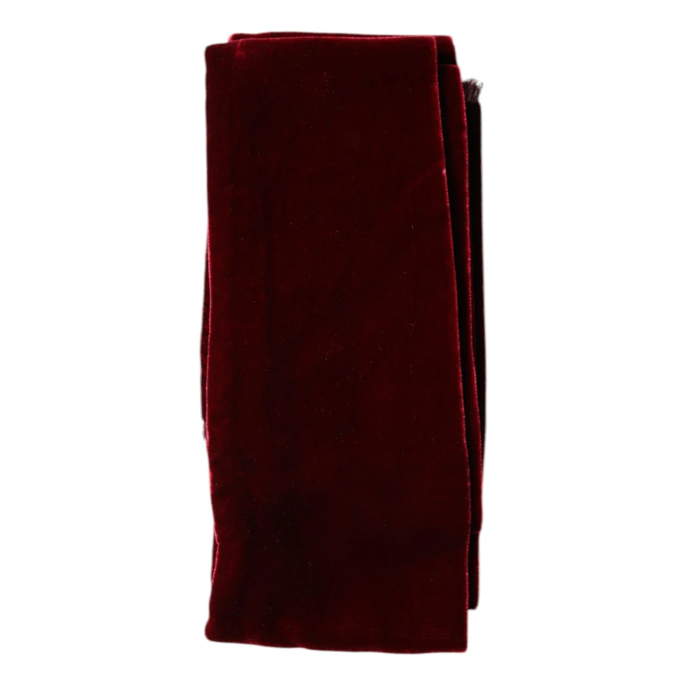 Dolce & Gabbana Kvinno Röd Accessoarer Dam, One Size, Bomull, Cotton Silk Fringe Shawl Wrap Scarf