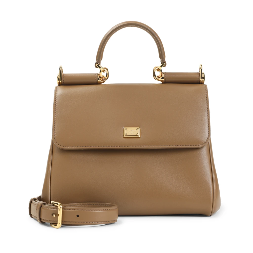 Dolce & Gabbana Brun Sicily Soft Kalvläder Handväska