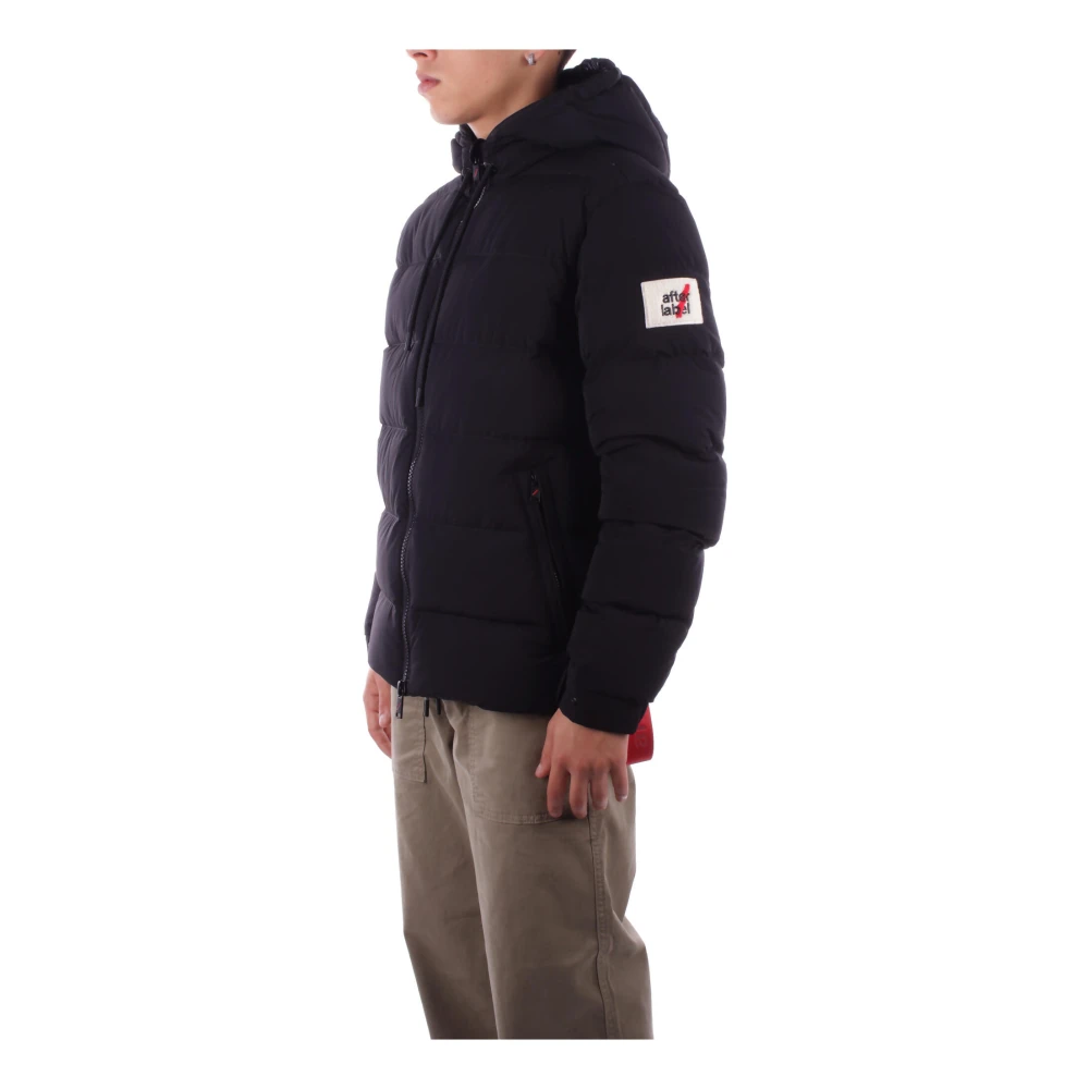 Afterlabel Zwarte Jas met Capuchon en Ritszakken Black Heren