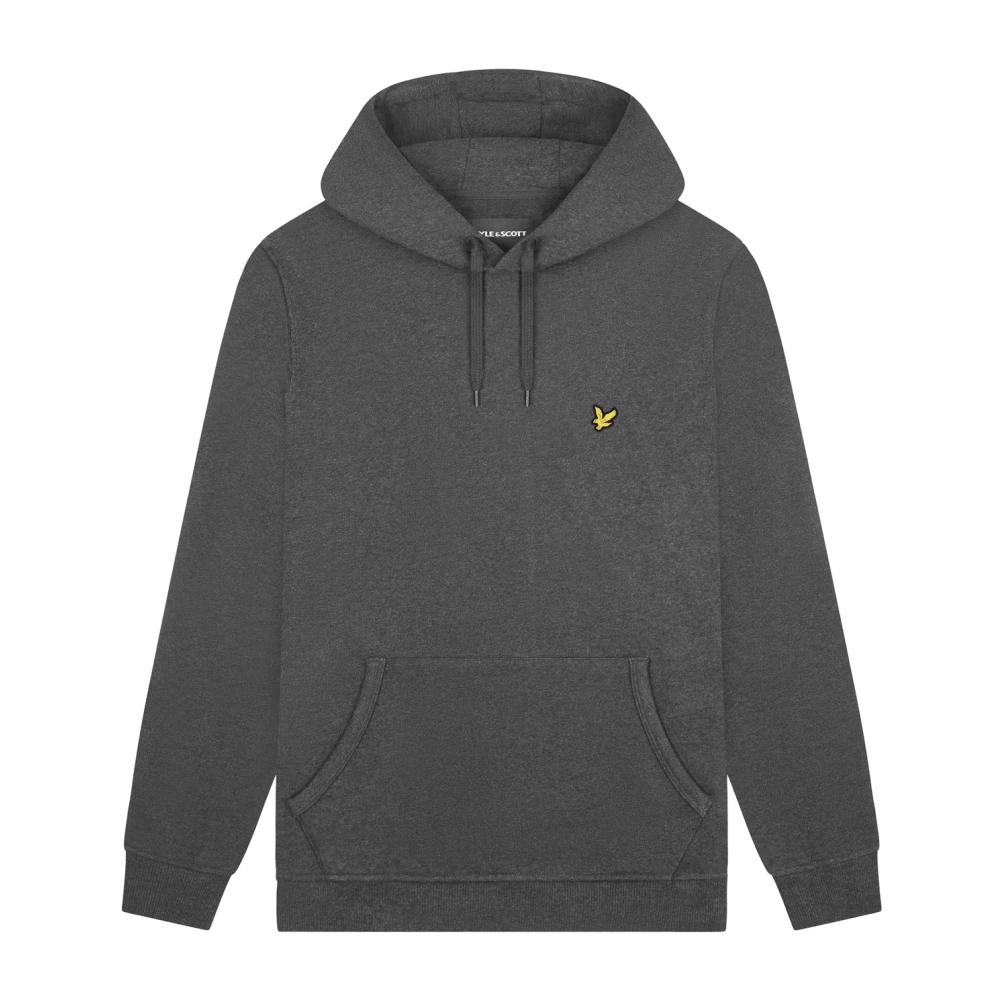 Lyle & Scott Men's Gray Hoodies, M, Hooded Pullover Midlayer Sweatshirt