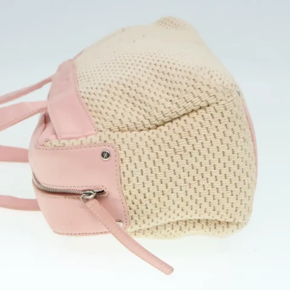 Chanel Vintage Pre-owned Cotton handbags Beige Dames