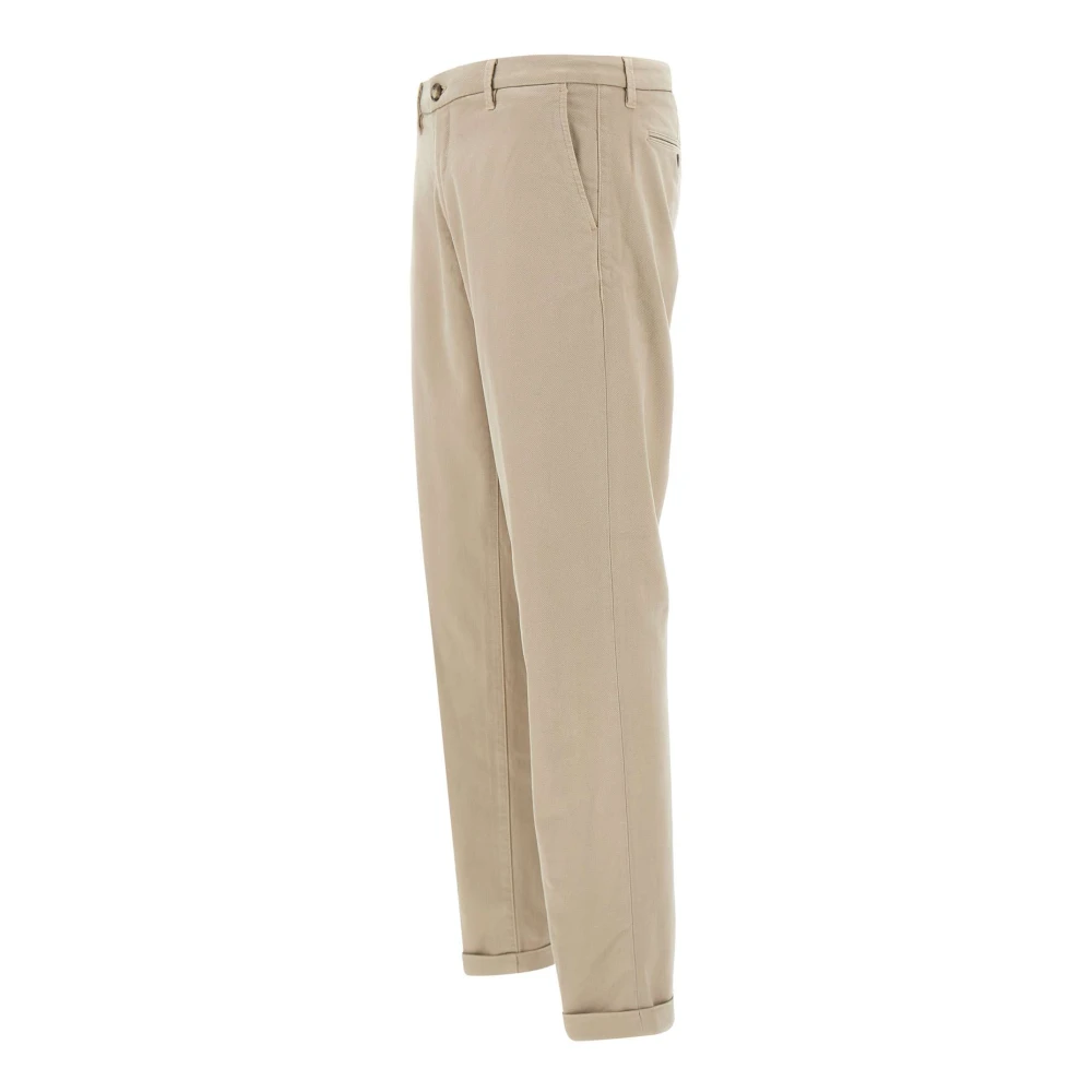 Re-Hash Beige Chinos Broek Zand Katoen Blend Beige Heren