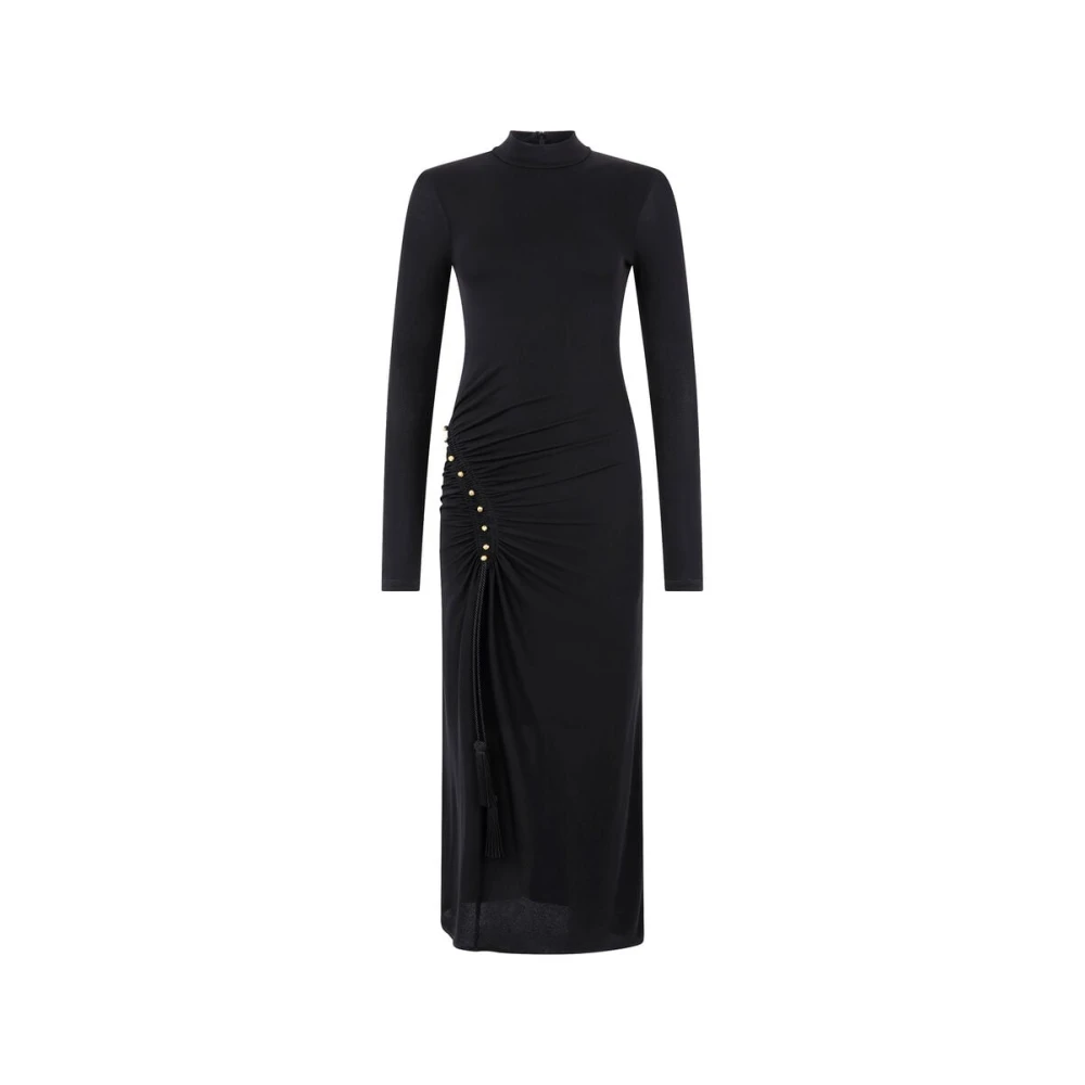 Roberto Cavalli Women's Black Ruffle Detail Long Sleeve Dress - Maxi Dresses - S - Dresses