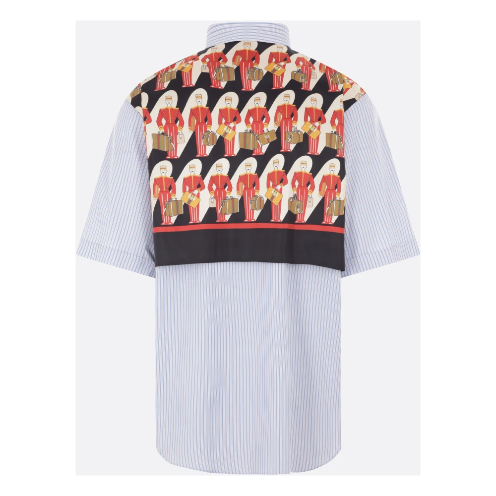 Gucci Multikleurig overhemd met korte mouwen en bedrukte achterkant en borstzak Multicolor Heren