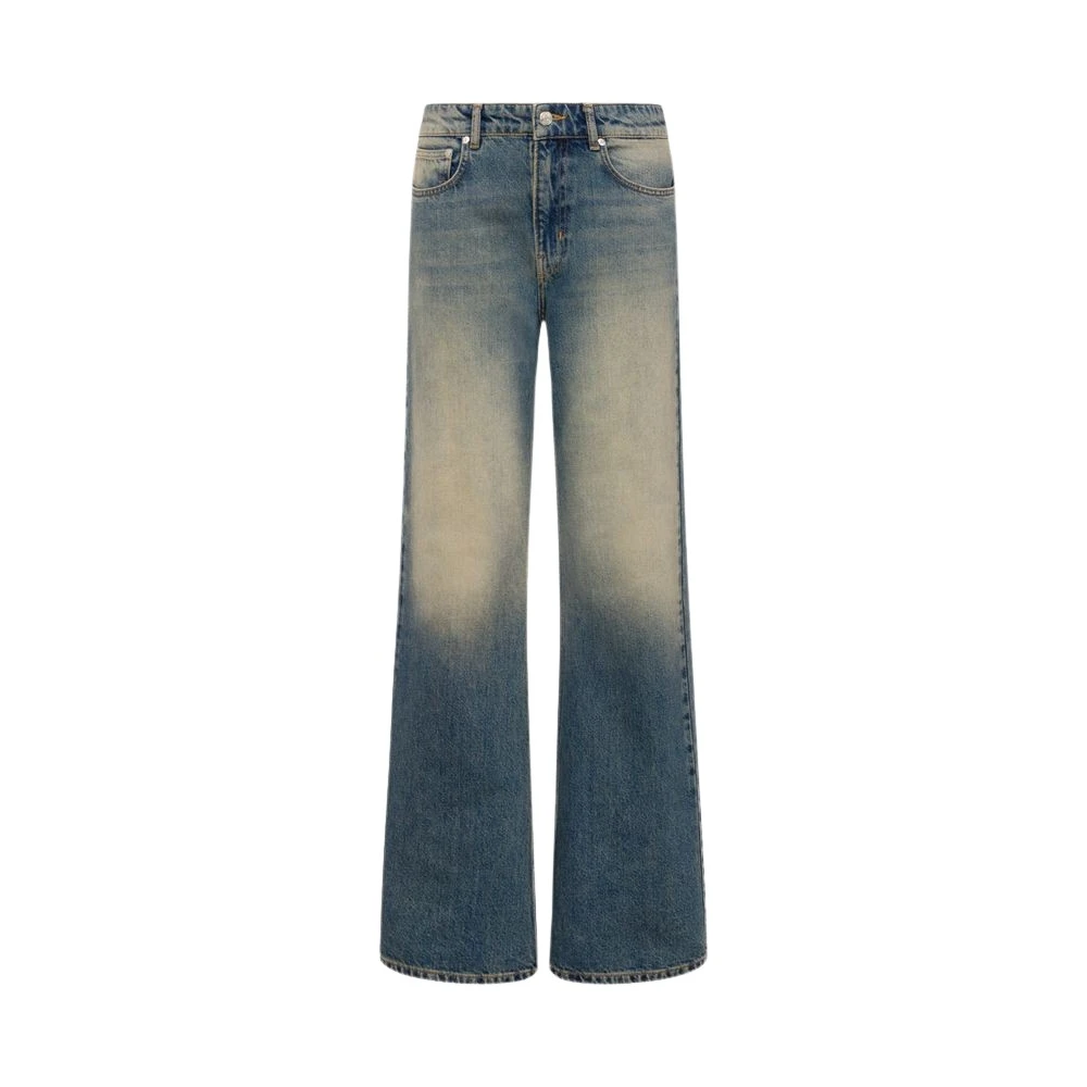 Moschino Women's Blue Cotton Denim Flare Pants