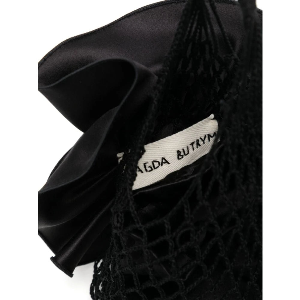 Magda Butrym Gehaakte Bloem Mini Tas Zwart Black Dames