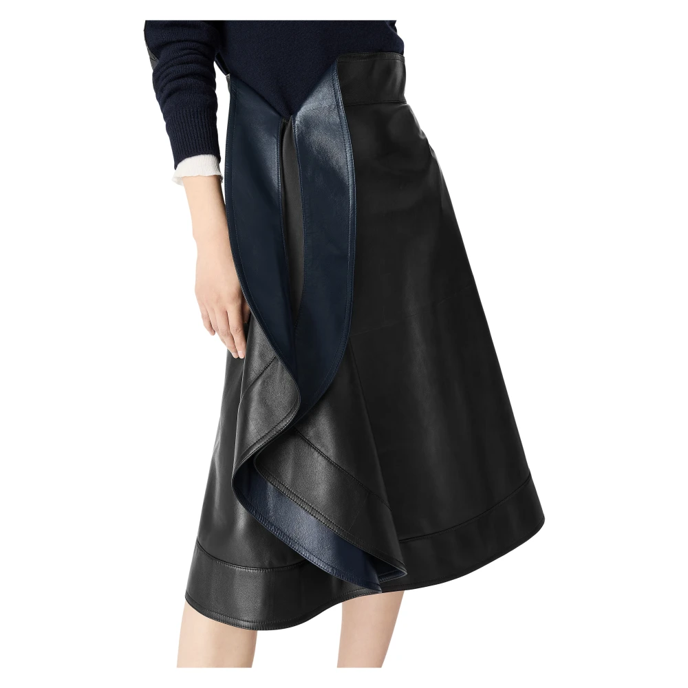 Bottega Veneta Women's Black Leather Skirts, Xs, Leather A-Line Skirt