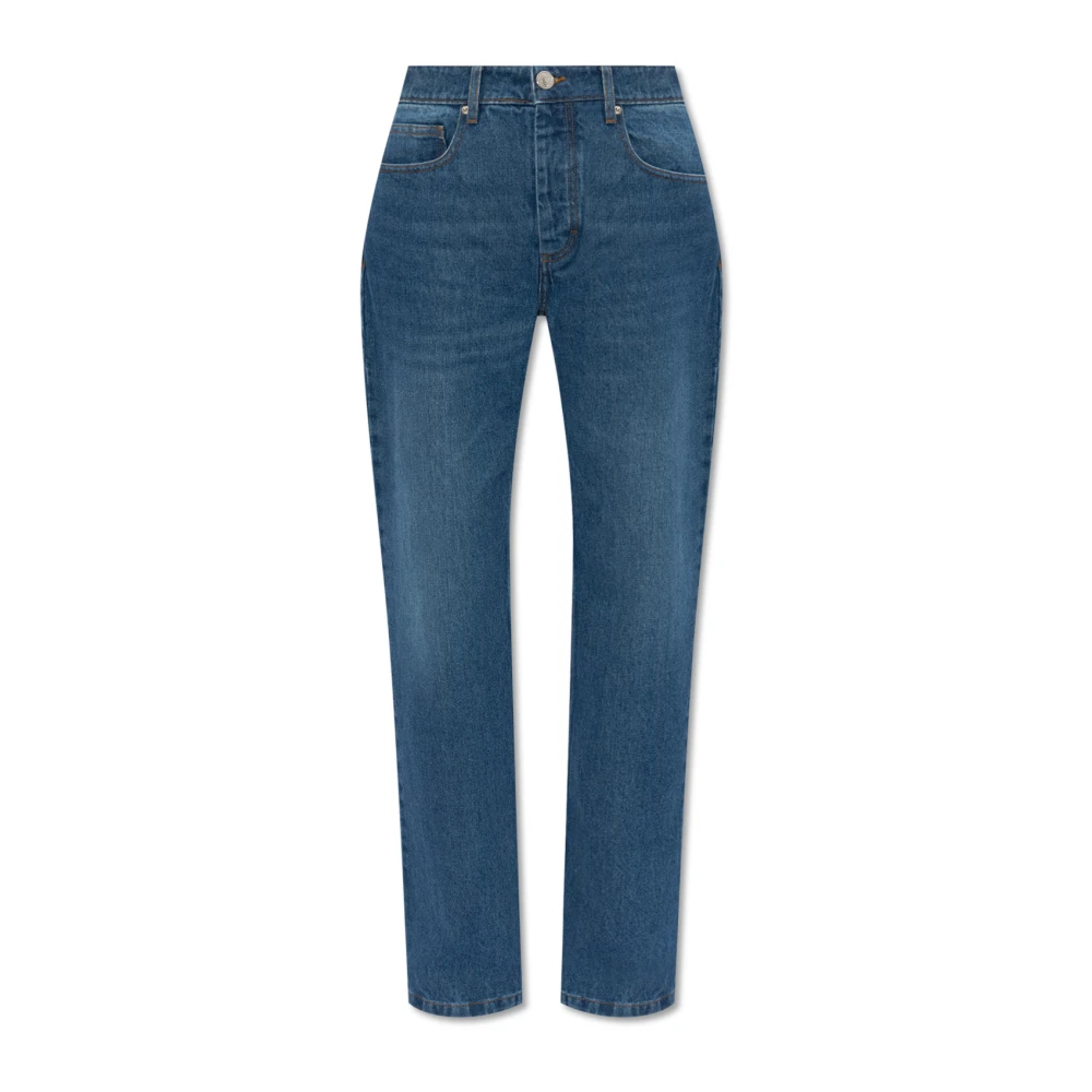 Ami Paris High-rise Straight Jeans Blue Dames