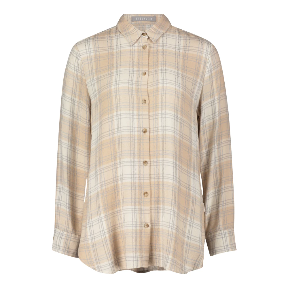 Betty & Co Geruite Lange Blouse Multicolor Dames