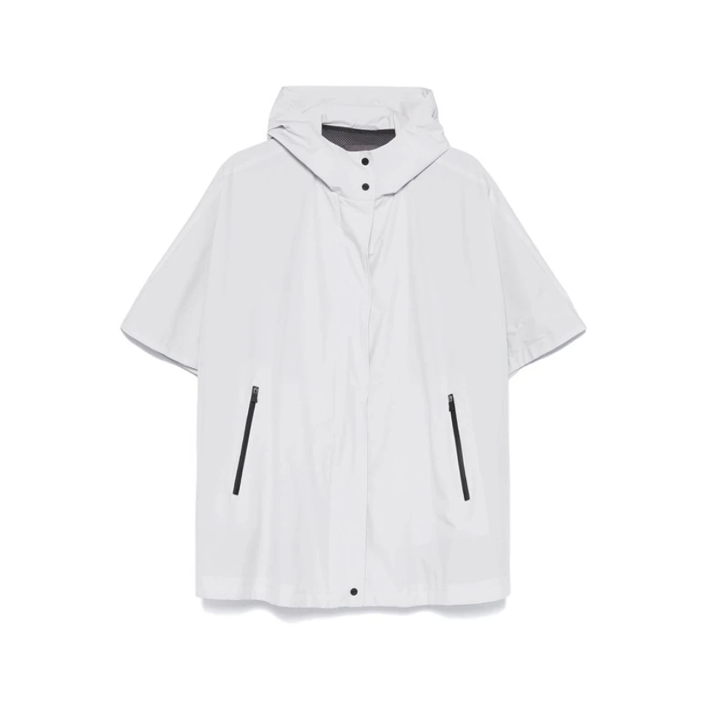 Herno Lichtgrijze Batwing Mouw Hoodie Jas Gray Dames