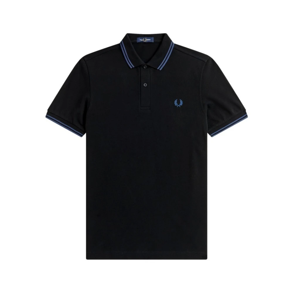 Fred Perry Svart Twin Tipped Pikétröja Black, Herr