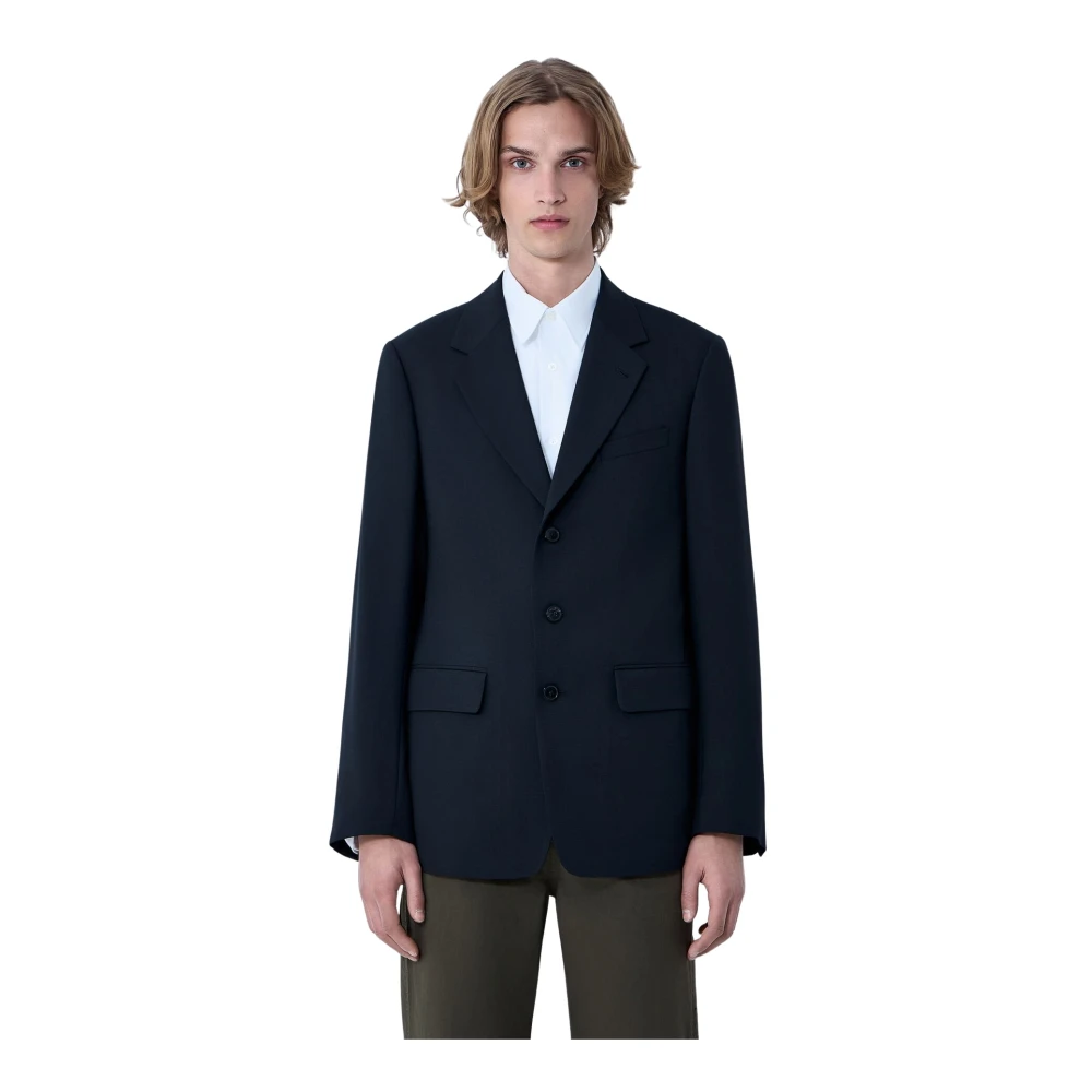 Dries Van Noten Men's Black Single-Breasted Wool Blazer
