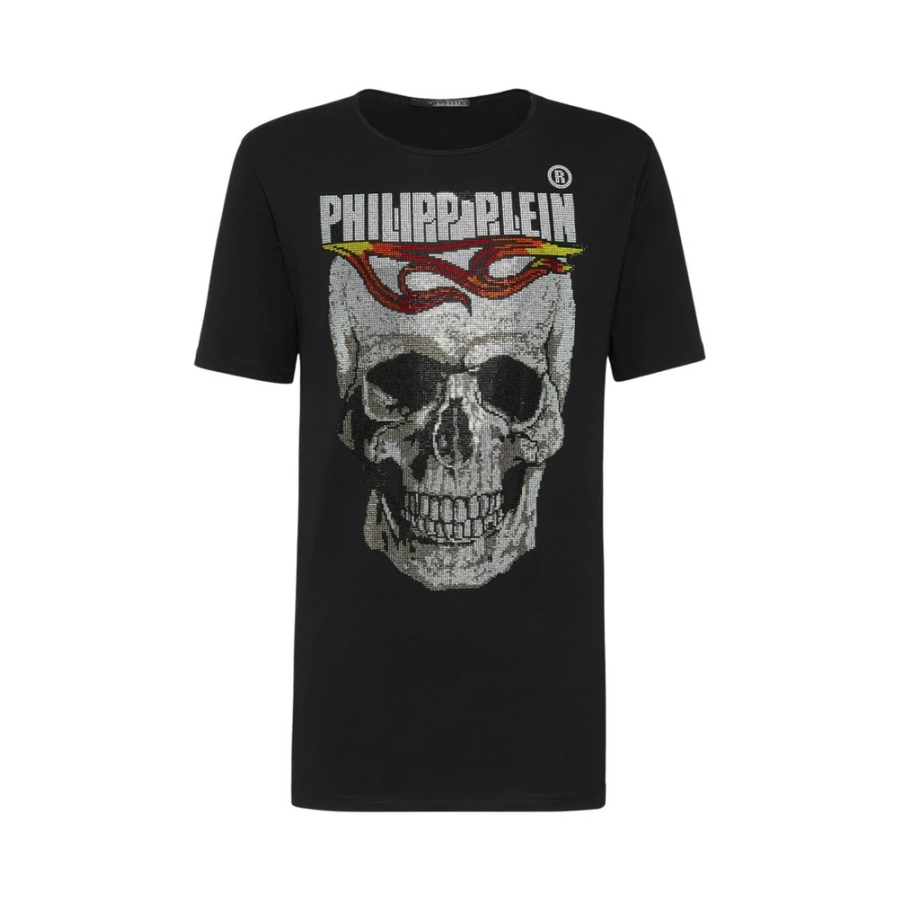Philipp Plein Kristallen Schedel Print Ronde Hals T-shirt Black Heren