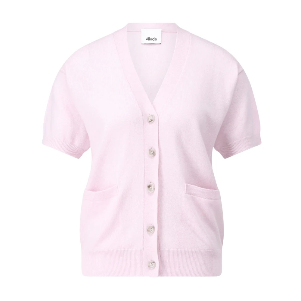 Allude Kortmouw Cardigan van Kasjmier-Wolmix Pink Dames