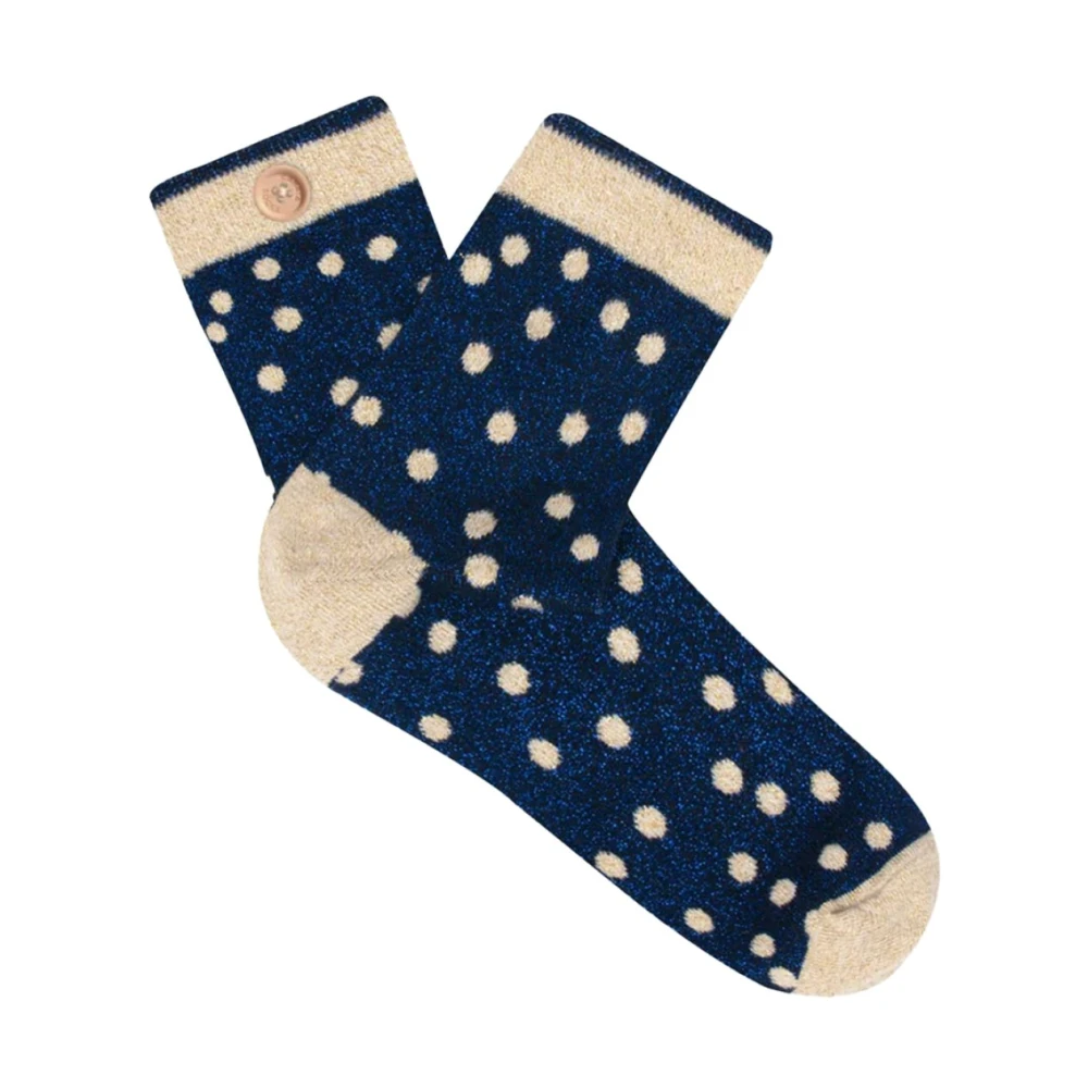 Cabaia Polka Dot Sokken Naadloos Ontwerp Blue Dames