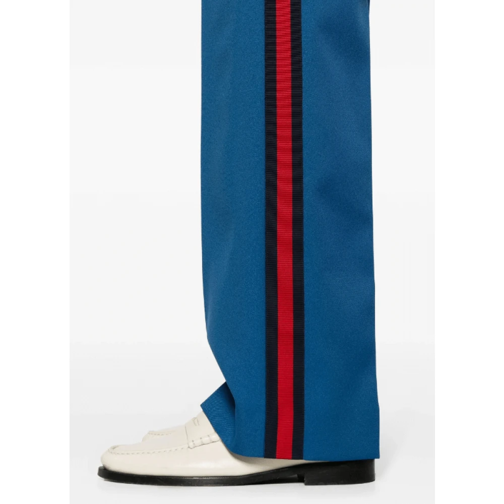 Gucci Straight Trousers Blue Heren