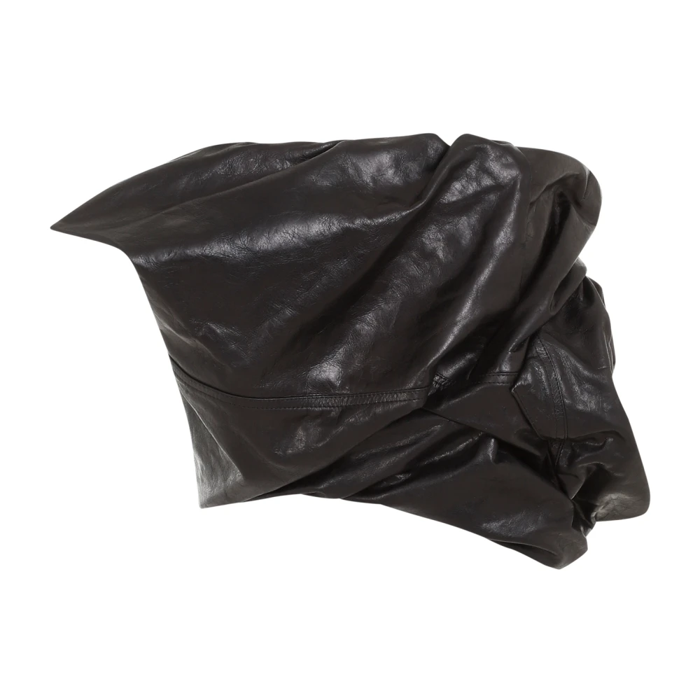 Rick Owens Draper Bustier Zwart Kalfsleer Top Black Dames