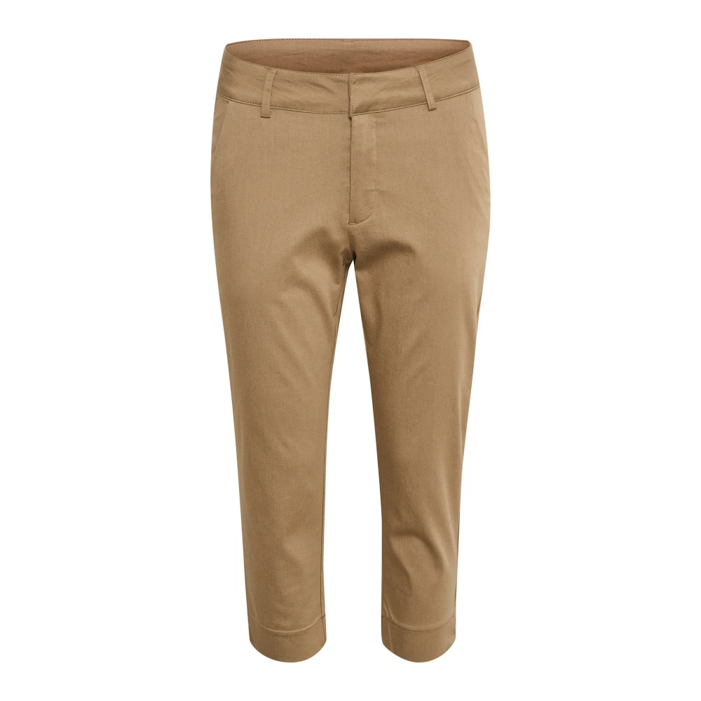 Kaffe Stijlvolle Capri Broek met Zakken Brown Dames