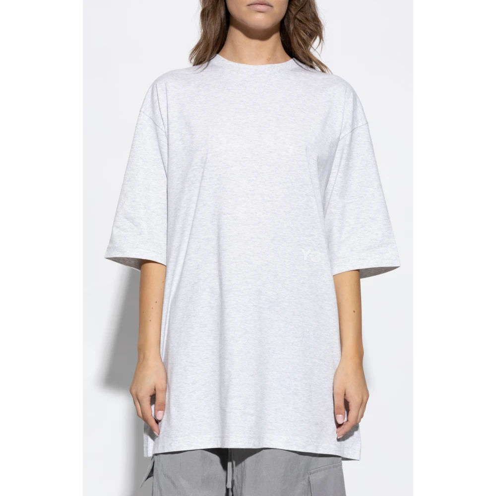Y-3 T-shirt met logo Gray Unisex