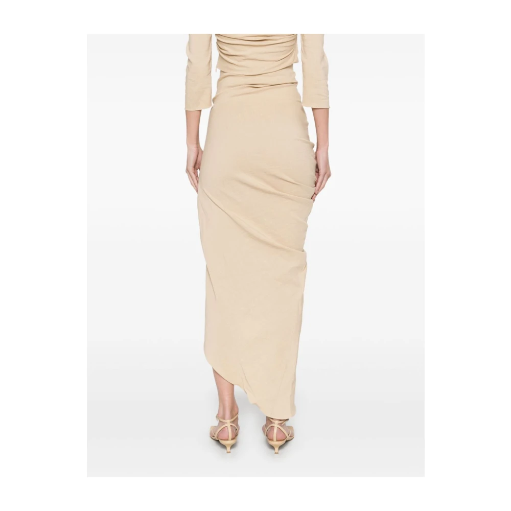 Cortana Beige Asymmetrische Zoom Gedrapeerde Rok Beige Dames