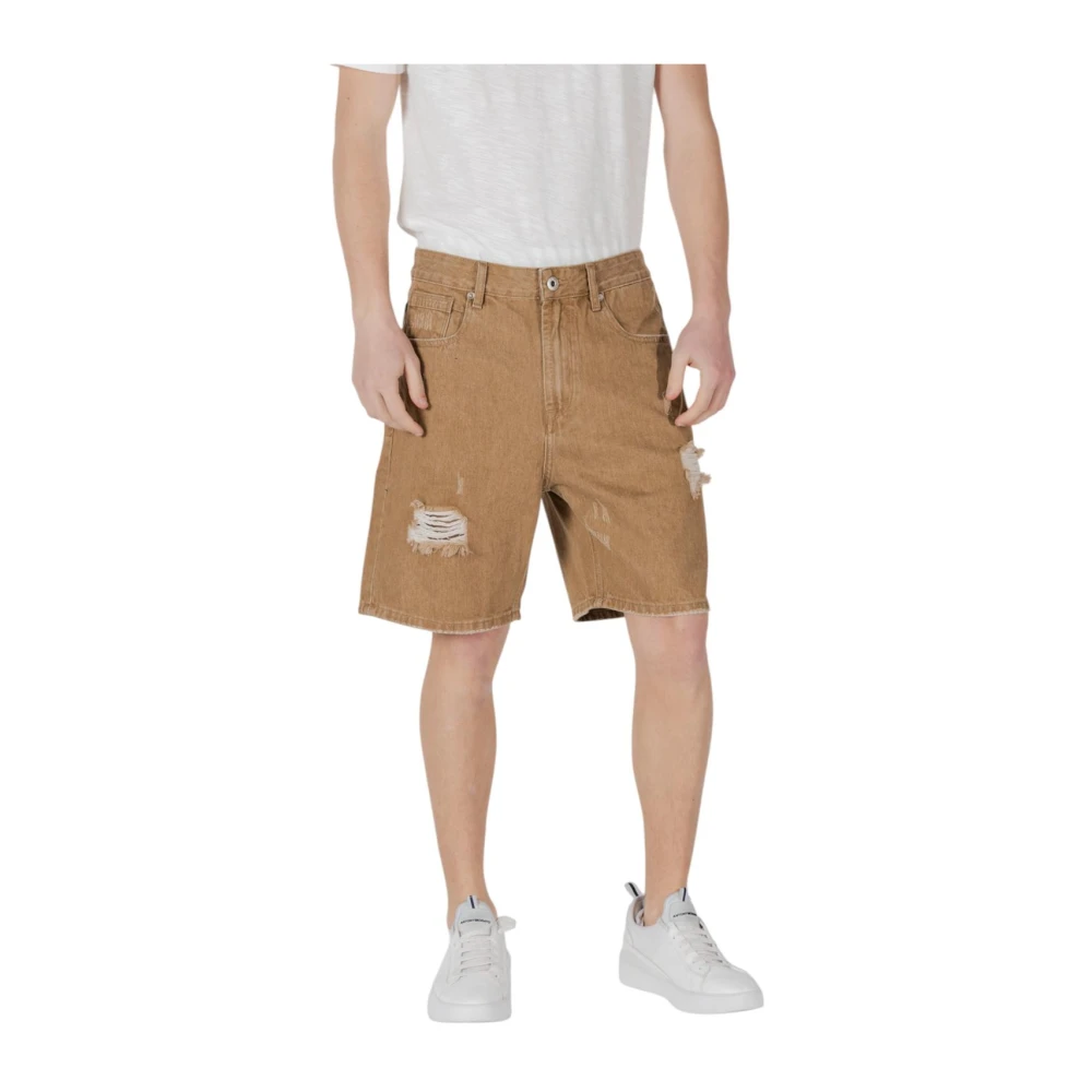 Gianni Lupo Men's Beige Ripped Cotton Underwear With Pockets