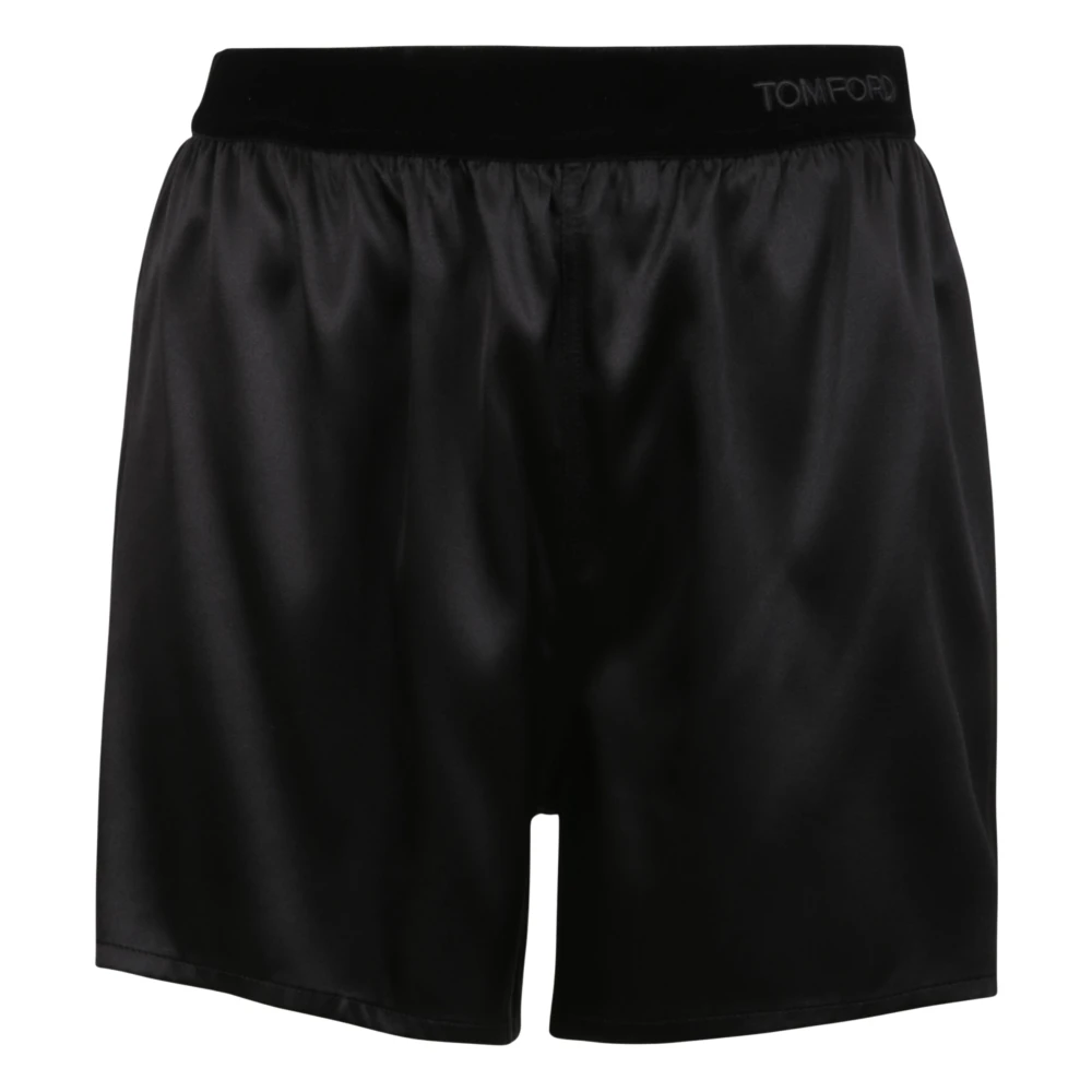 Tom Ford Women's Black Stretch Silk Satin Pj Shorts