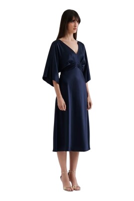 sophisticated-v-neck-satin-midi-dress