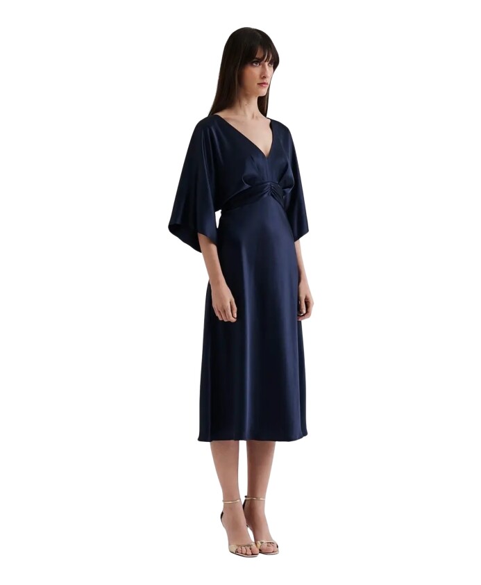 robe-midi-en-satin-a-col-en-v