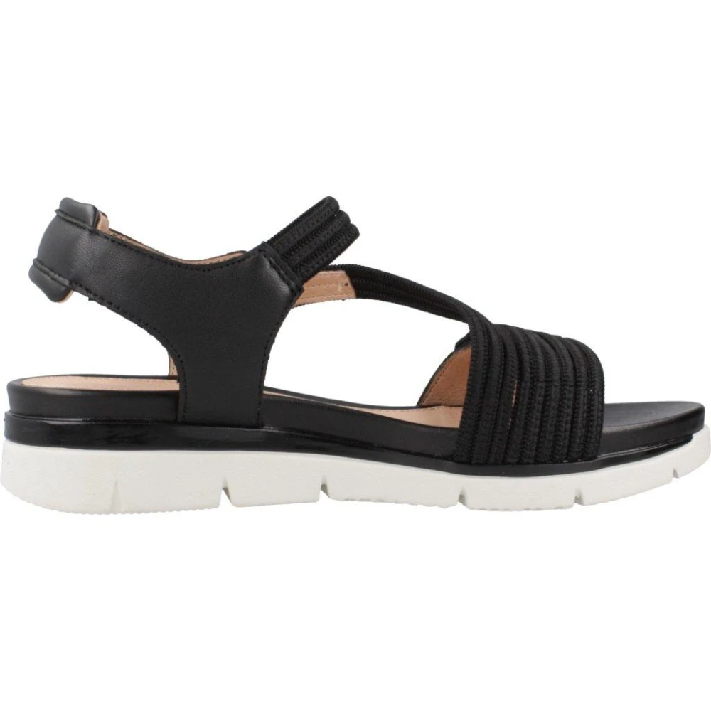 Stonefly Vrouw Zwart Schoenen Dames, 39 Eu, Leer, Elastische Platte Sandalen