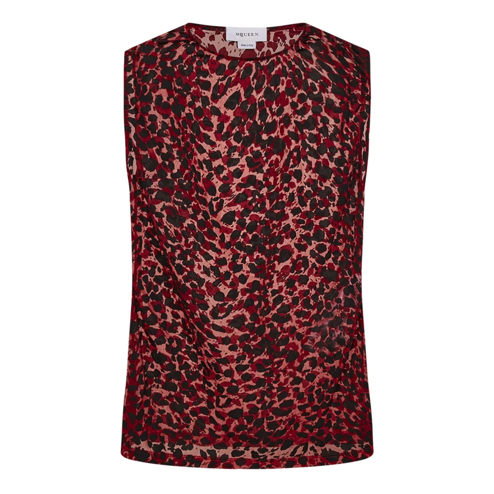Alexander mcqueen Rode Luipaard Tanktop Aw24 Red Dames
