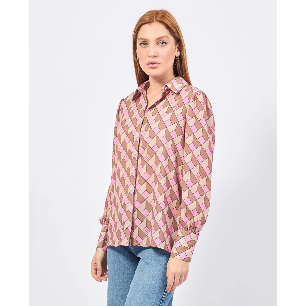 Fracomina Abstract Patroon Klassieke Shirt Multicolor Dames