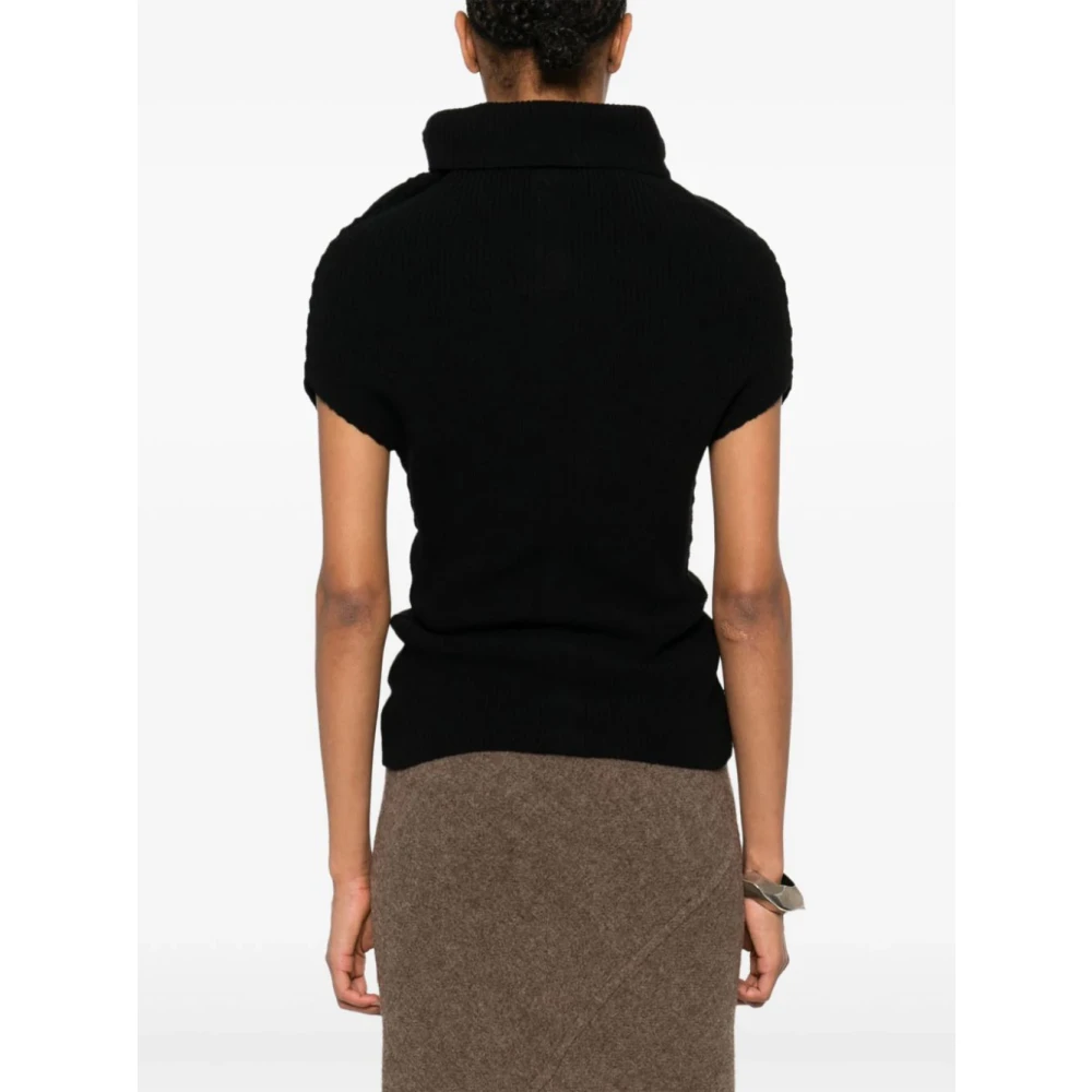 Rick Owens Mouwloze wollen trui Black Dames