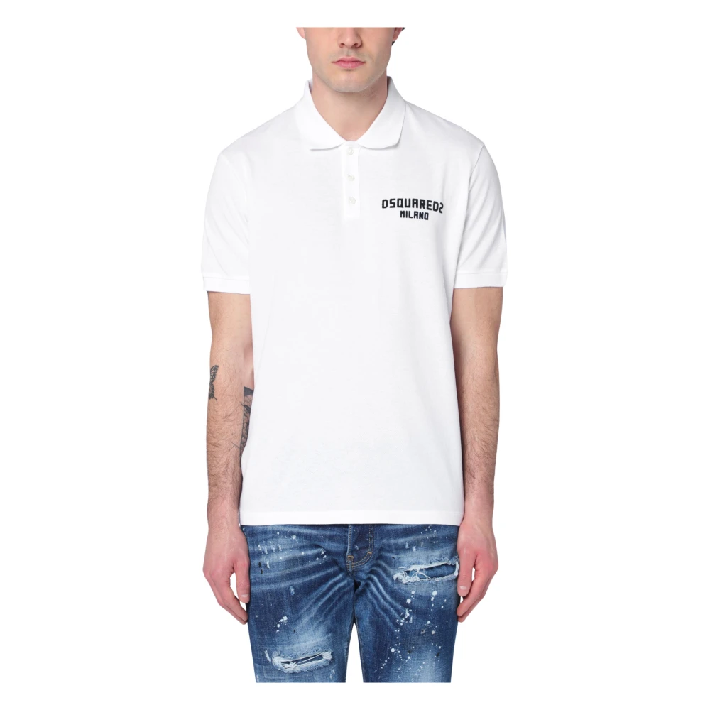 Dsquared2 Polo Shirt Korte Mouw White Heren