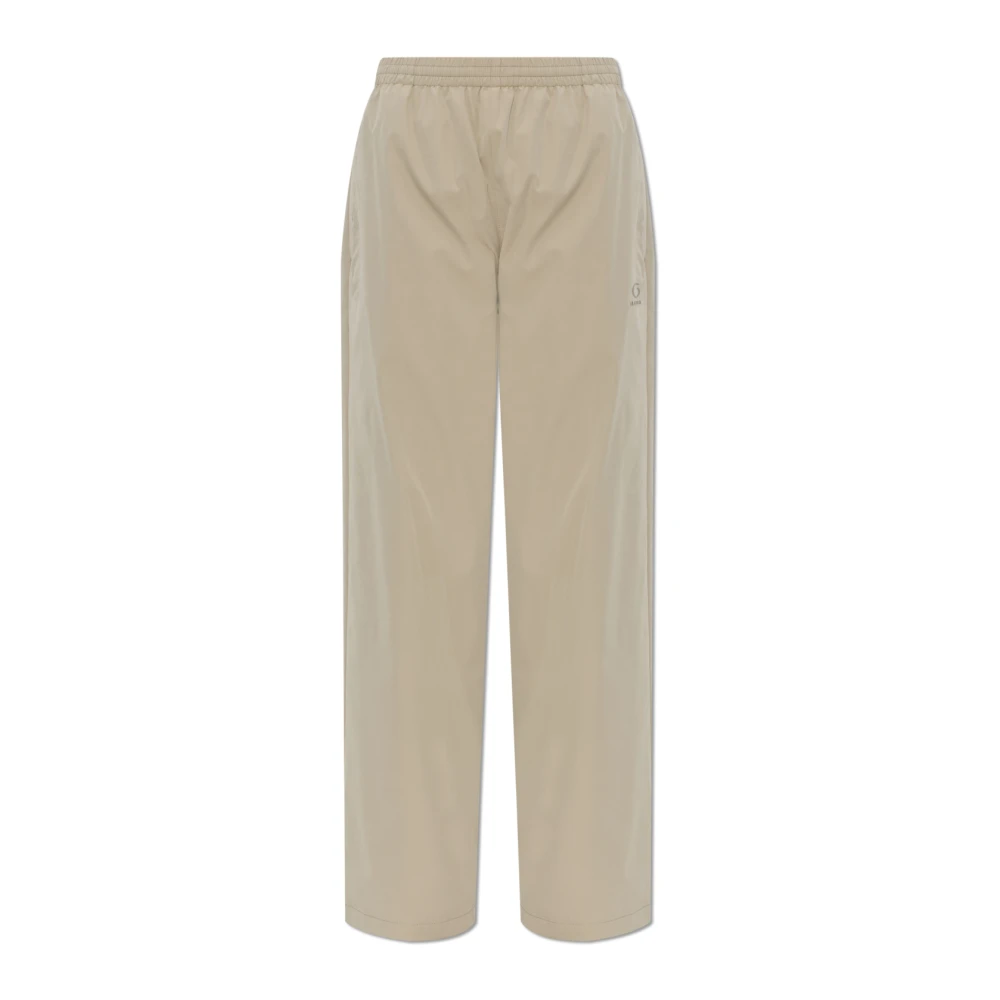 Balenciaga Women's Beige Wide-Leg Trousers - Wide Trousers - S - Trousers