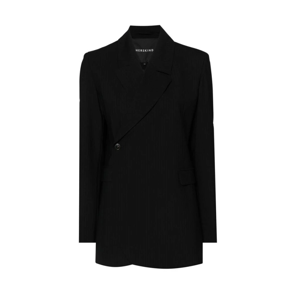 Birgitte Herskind Midnight Blue Pinstripe Jas Blue Dames