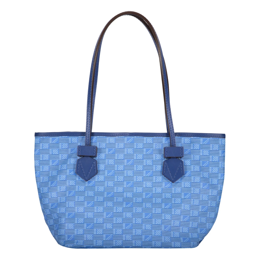 MOREAU PARIS Canvas Toteväska med Logotyptryck Blue, Dam