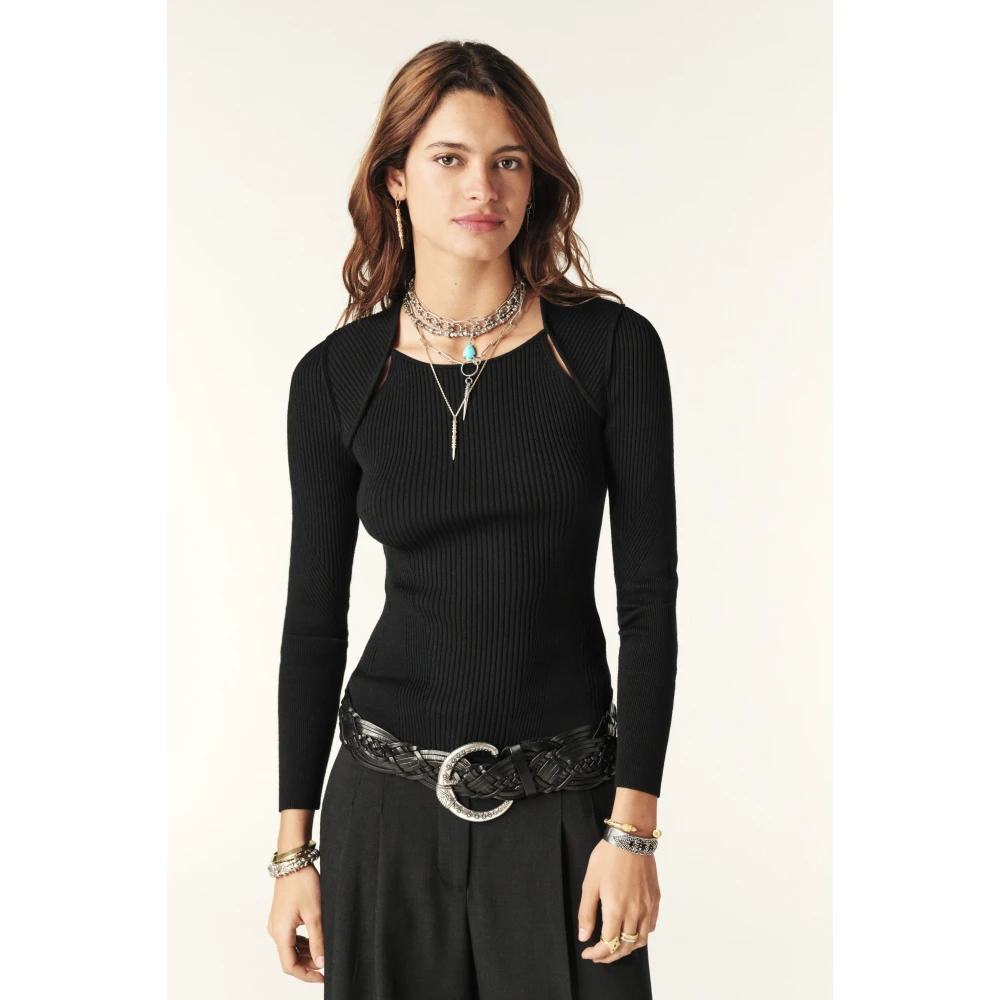 BA&SH Zwarte Pietra Jumper Moderne Top Black Dames
