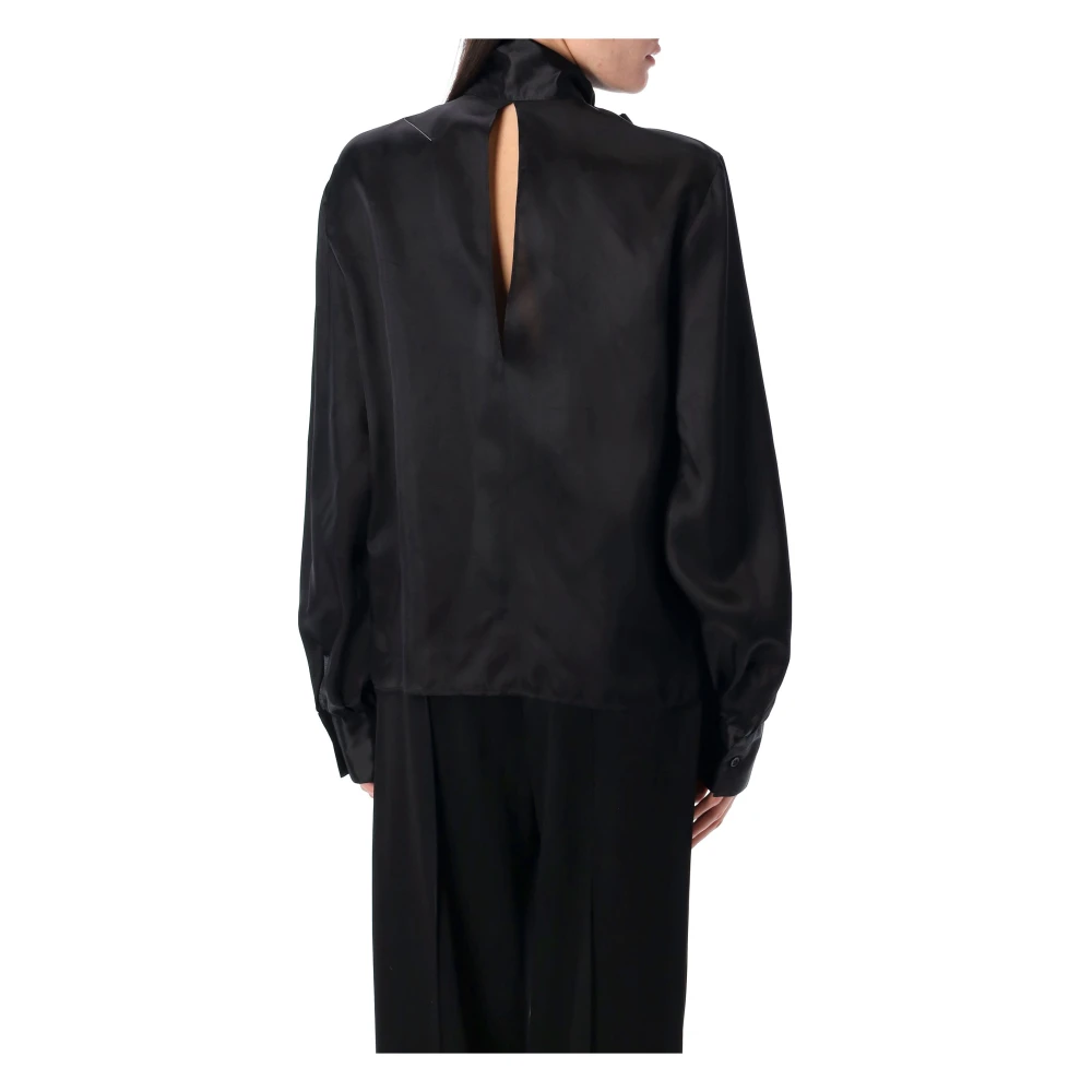 MM6 Maison Margiela Zwarte Twist Bow Shirt Dameskleding Black Dames