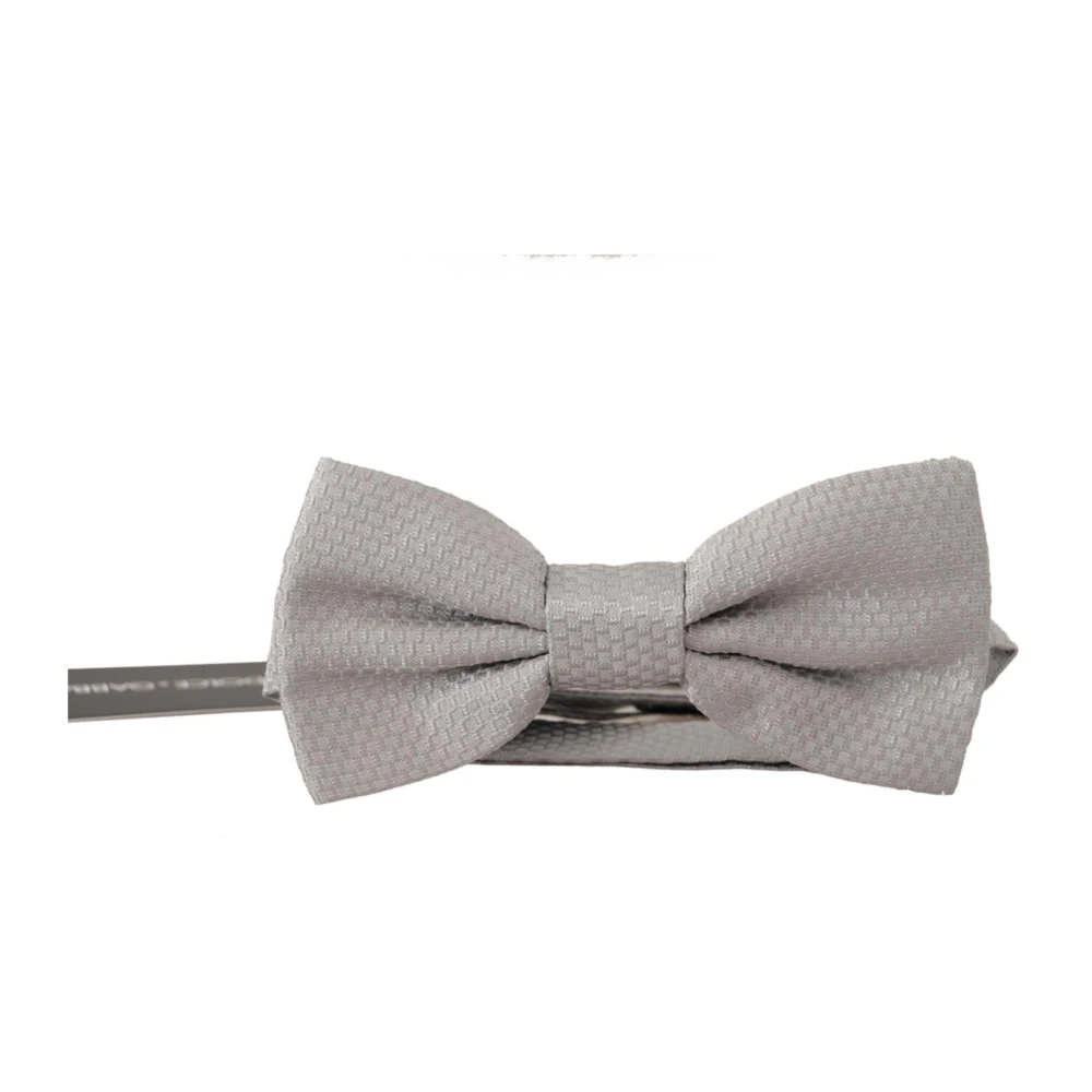 Dolce & Gabbana Grijze Zijden Strikdas Gray Heren