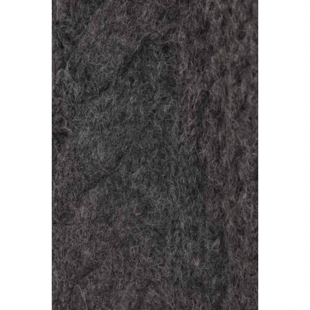 BRUNELLO CUCINELLI Grijze Trui met Vlechtbreisel Gray Dames