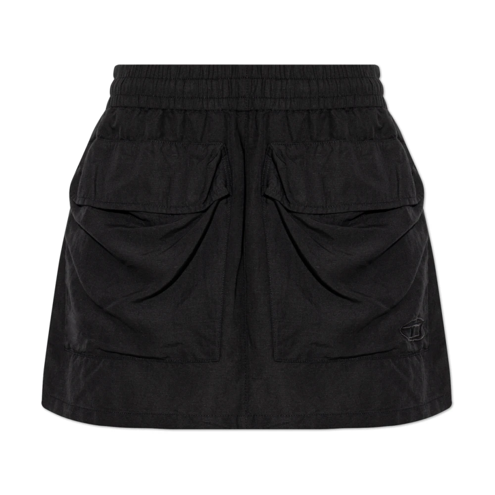 Diesel Vrouw Zwart Rokken Dames, S, Linnen, O-Cean-S2 Rok