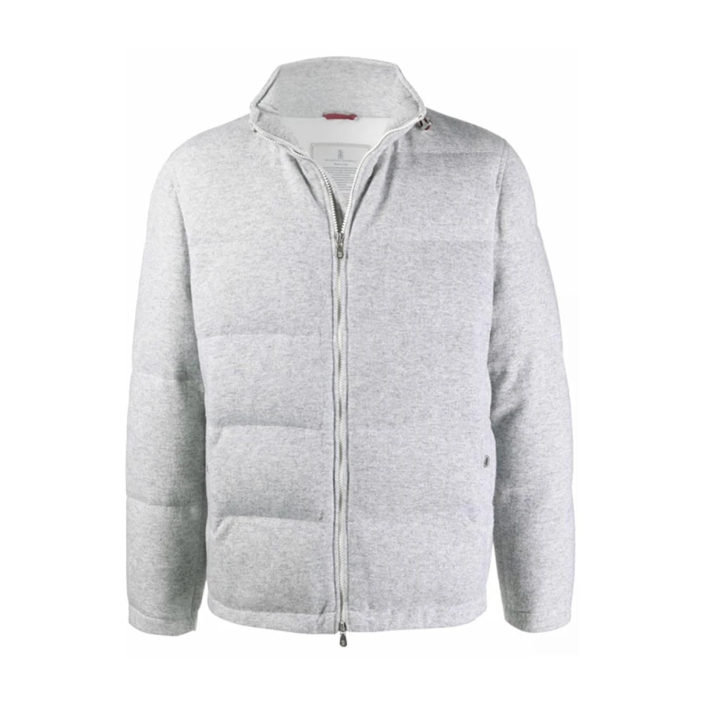 BRUNELLO CUCINELLI Kasjmier Gewatteerde Jas met Ganzendons Gray Heren