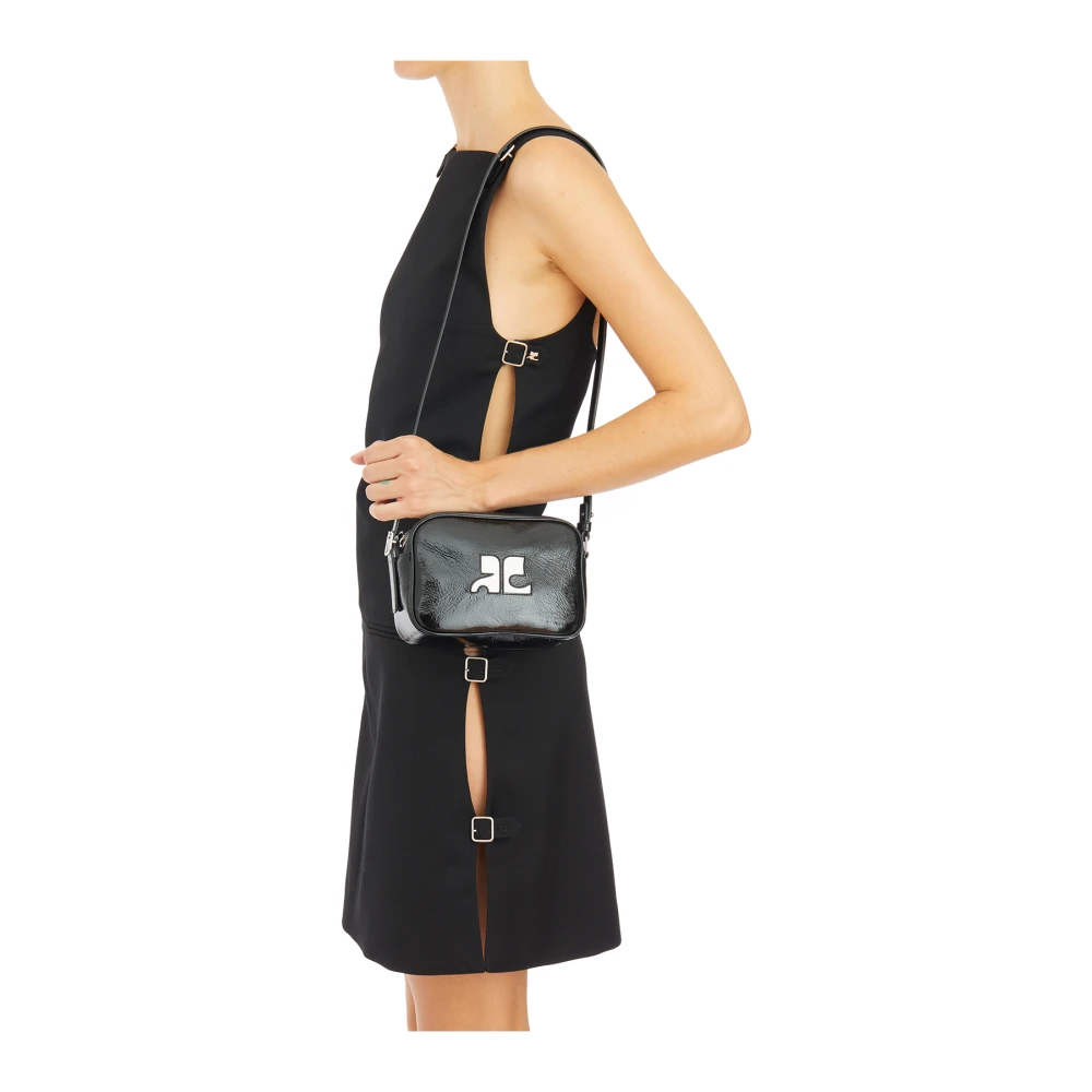 Courrèges Leren Cameratas Black Dames