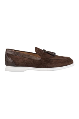 Suede Crocodile-Detail Loafer