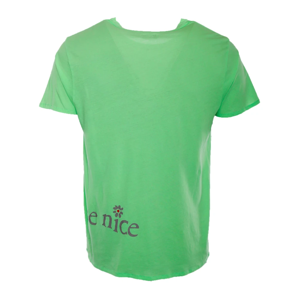 ERL Venice T-shirt met voor- en achterprints Green Heren