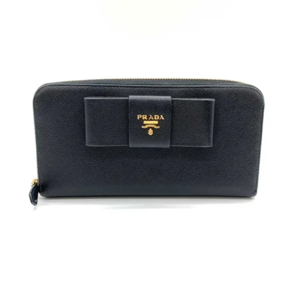 Prada Vintage Pre-owned Leather wallets Black Dames