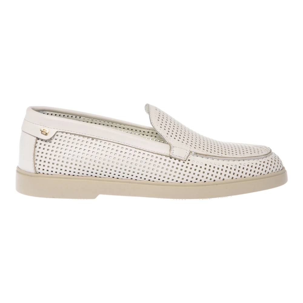Baldinini Kvinno Vit Skor Dam, 40 Eu, Läder, Perforerad Läderslip-On