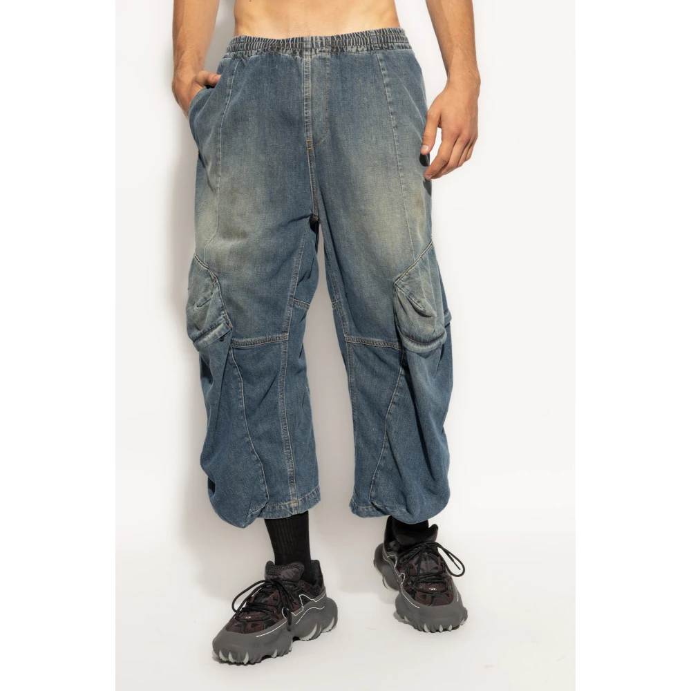 Diesel Loszittende jeans D-Para-Short-Fsf Blue Dames