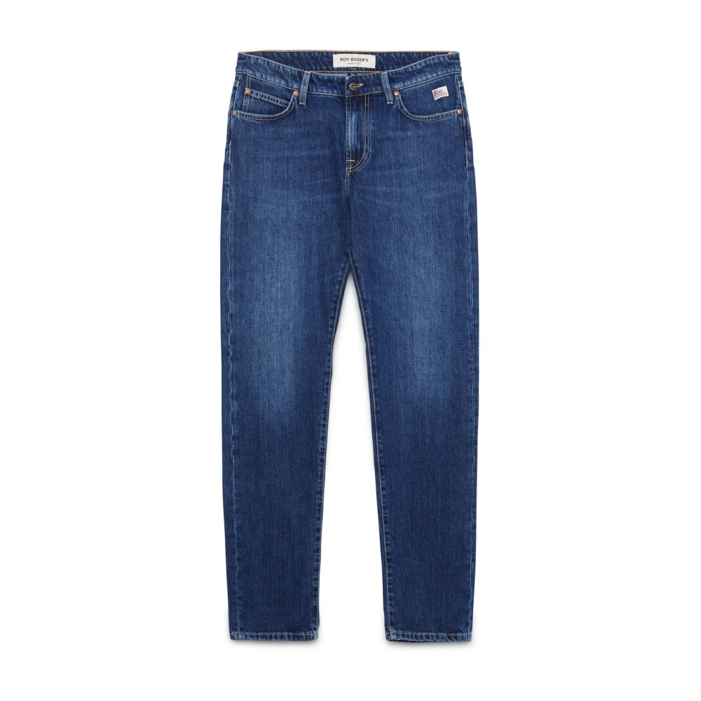 Roy Roger's Slim-Fit Stone Washed Denim Jeans Blue Heren